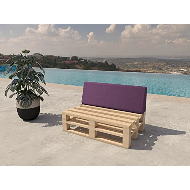 chilly pilley Palettenkissen Gartenkissen Palettenauflage Palettenpolster Indoor Outdoor Waschbar Abnehmbar Sitzkissen Rückenkissen (6er Set, Violett) – Bild 6