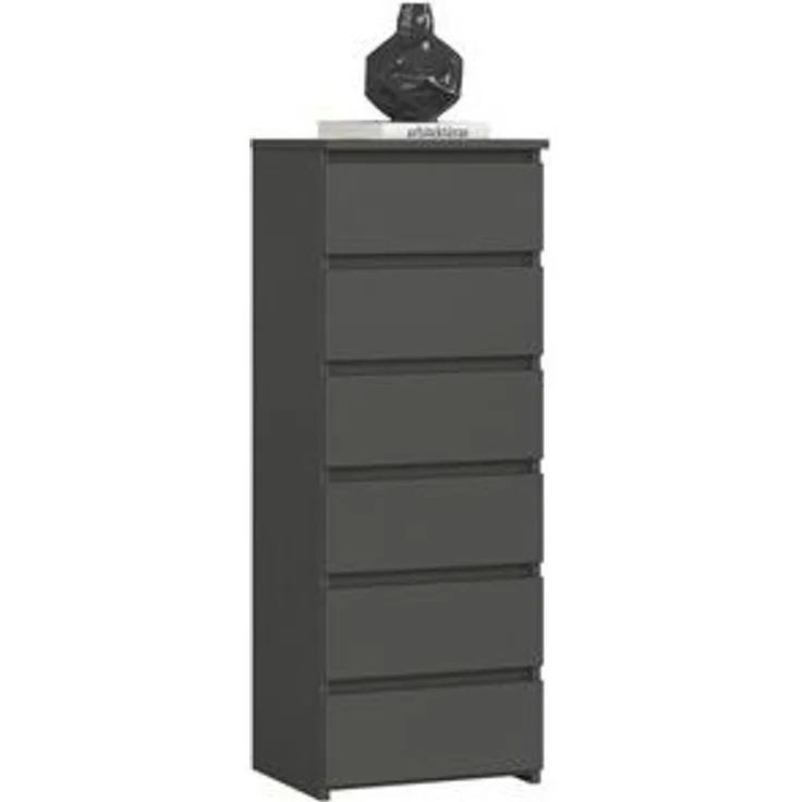 Home Collective Kommode 40 cm breit Holz Highboard Sideboard für Flur Schlafzimmer Wohnzimmer (Mehrzweckschrank Schrank schmal Kommode Schlafzimmer mit Schubladen), Kinderzimmer Organizer, 109 cm hoch mit 6 Schubladen Graphit – Bild 6