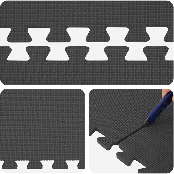 vidaXL Pool Bodenschutzmatte 36 stk. Ø 350 cm Rund EVA-Schaum Schwarz 42042639 – Bild 6