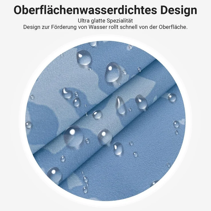 Duschvorhang 120x200 Blau Blau Goldene Blätter Linie 120 x 200 cm – Bild 3