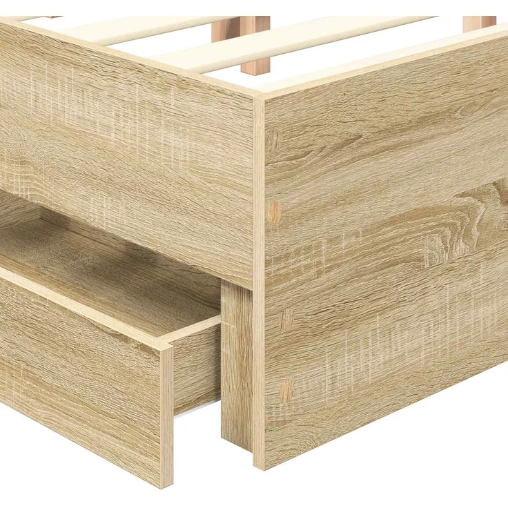 vidaXL Bettrahmen Sonoma-Eiche 120 x 190 cm Ingenieurs Holz 3411520 – Bild 11