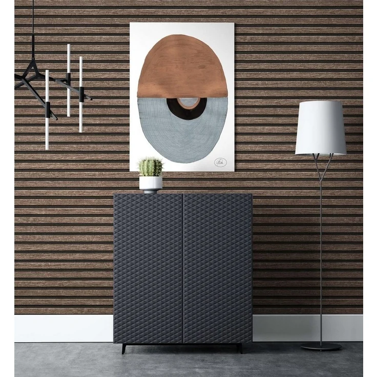 Newroom Vliestapete, Braun Tapete Skandi Holz - Holztapete Holzwand Modern Paneele Lamellen für Wohnzimmer Schlafzimmer Flur – Bild 2