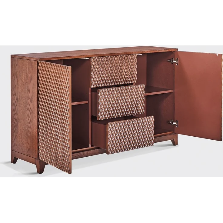 KAWOLA Sideboard COPAS 2 Türen 3 Schubladen Eiche furniert braun 85 x 40 x 140 cm – Bild 5