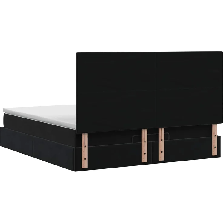 vidaXL Ottoman Bett mit Matratze Schwarz 180 x 200 cm Samt 3457667 – Bild 9