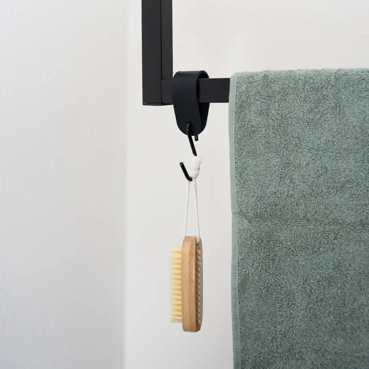 HOME DELUXE Garderobenleiste aus Metall inkl. Kleiderbügel und S-Haken SWAY Schwarz – Bild 8