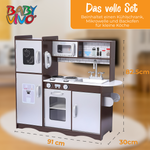 Baby Vivo Kinderküche Spielküche aus Holz - Toni in Braun