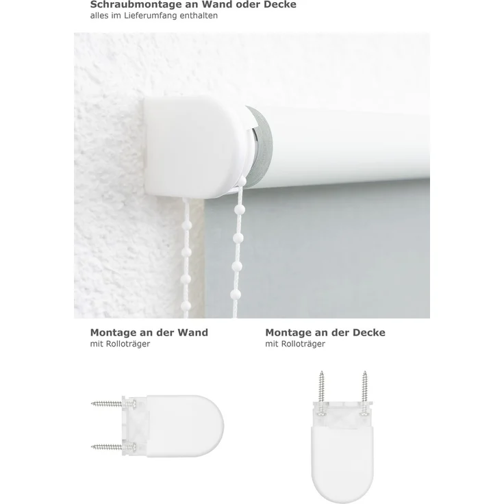 Lysel - Qualitätsrollo abdunkelnd fenstergrau, (B x H) 63cm x 190cm in grau/fenstergrau – Bild 3