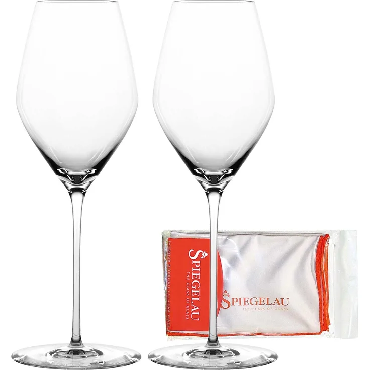 Spiegelau Hi-Lite Champagnerglas 347 ml 2er Set + Poliertuch