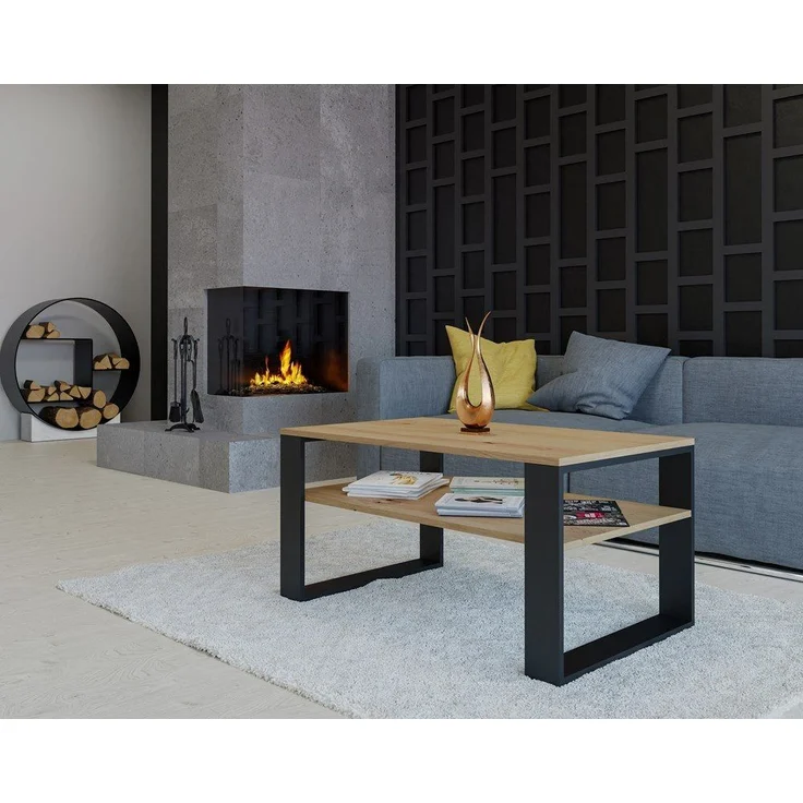 TOPESHOP COUCHTISCH MODERN Laminierte Spanplatte Weiß 58x90x50 cm (H 50 x T 58 x B 90 cm) – Bild 3