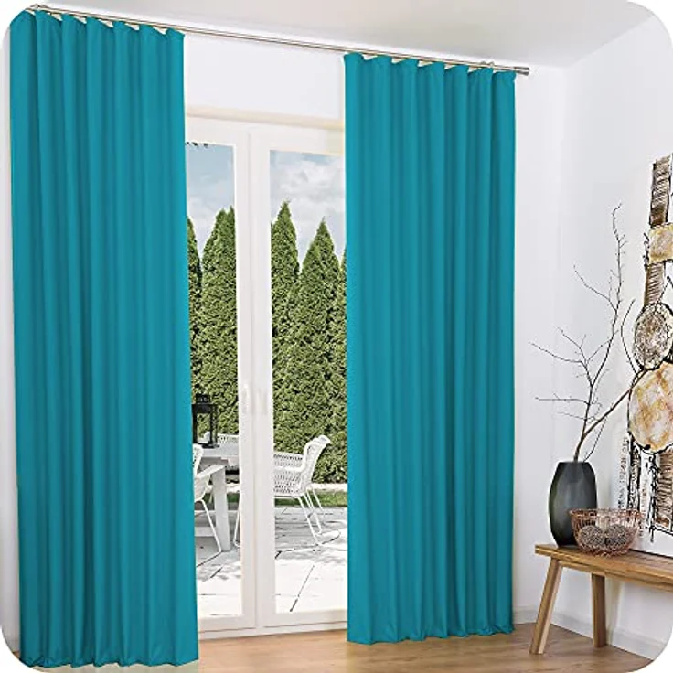 Beautissu Vorhang Amelie Luna, 2er Set Kräuselband Thermogardine 140x245cm – Bild 5