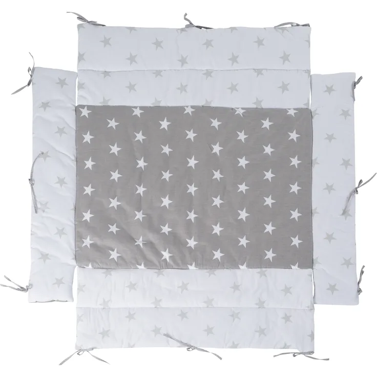 roba Universal Laufgittereinlage 'Little Stars' - für Laufgitter 75 x 100 bis 100 x 100 cm - Grau / Weiß
