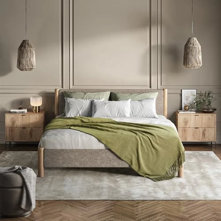 Vicco Eliza Nachttische, Eiche Wotan, Rechteckig, 2er Set, mit praktischen Schubladen, 66x60x36 cm, Holzwerkstoff – Bild 2