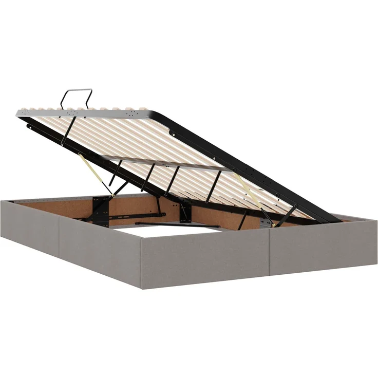 vidaXL LED-Speicherbett mit Matratze Taupe 140x200 cm Stoff 3459132 – Bild 6