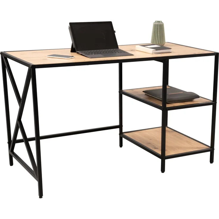 Schreibtisch >Brisbane< (BxHxT: 120x74x60 cm) in Artisaneiche/schwarz