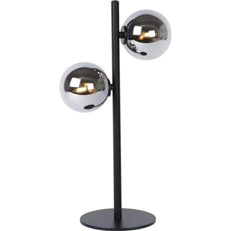 Lucide Tycho 45574/02/30, Retro Nachttischlampe aus Stahl und Echtglas mit zwei Lichtpunkten in unterschiedlichen Höhen – Bild 1