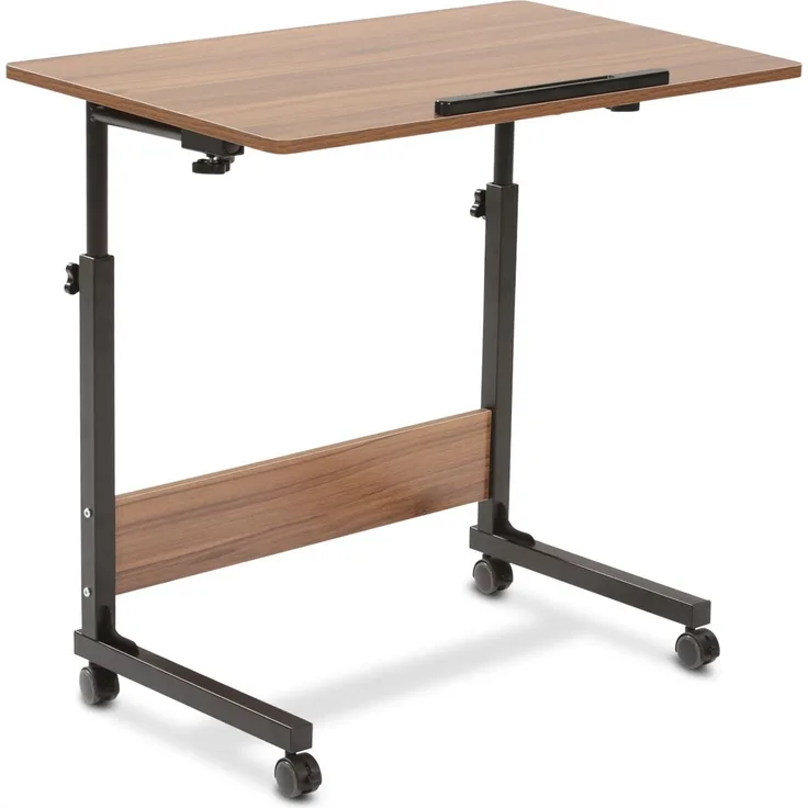 aktivshop Beistelltisch Holz & weiß, mit Rollen, 47,5x80cm, höhenverstellbar 65,5 bis 90cm