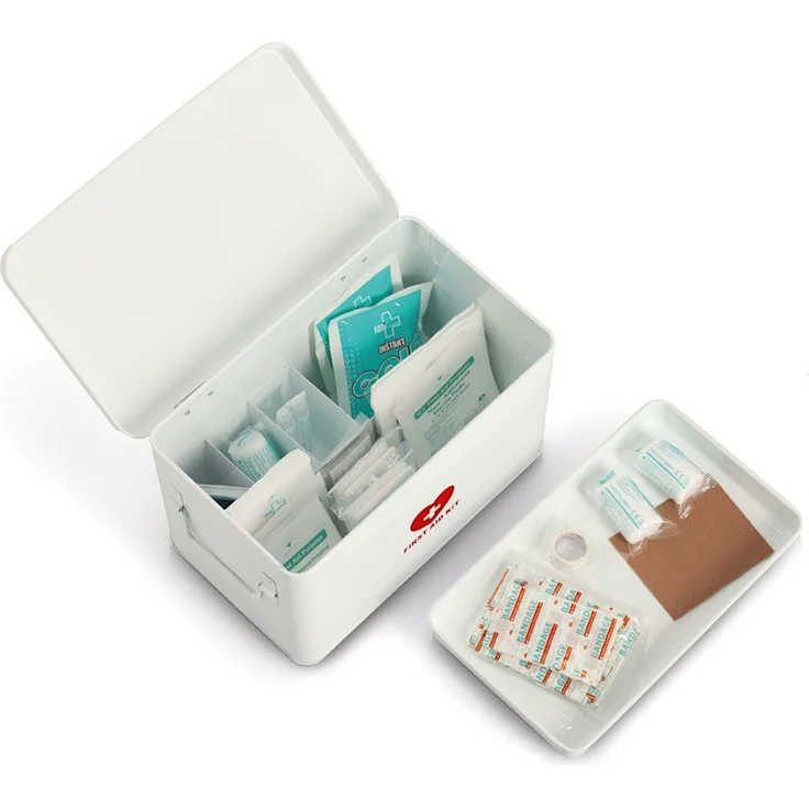 ZELLER 19245 Medizinbox FIRST AID KIT Metall weiß - 32 x 19 x 20 cm / Arzneimittelaufbewahrung – Bild 5