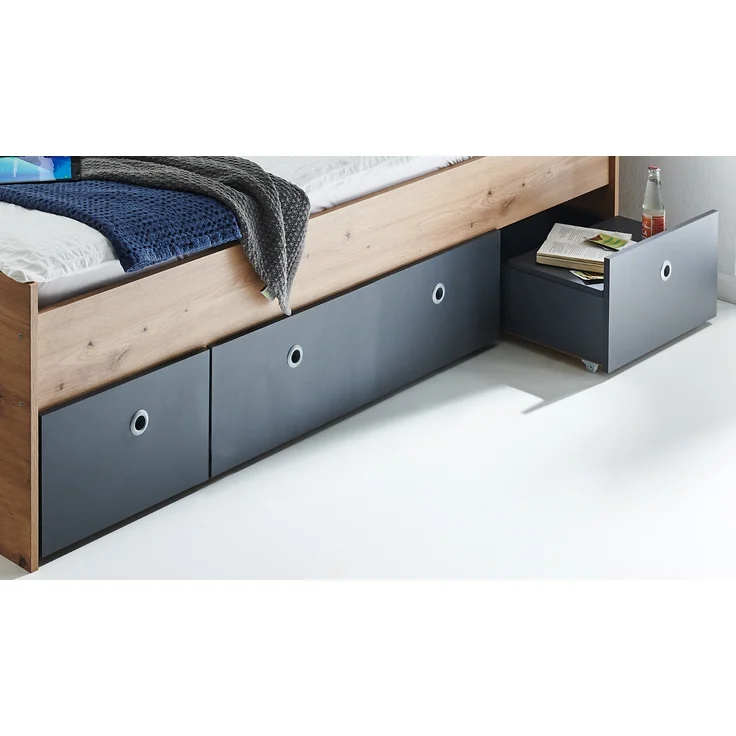 arthur berndt Jugendzimmer-Set Alessio, (Set, 4-tlg, Kleiderschrank mit Schubfächern, Regalelement, geräumiger Auszug), mit Melamin-Oberfläche – Bild 12
