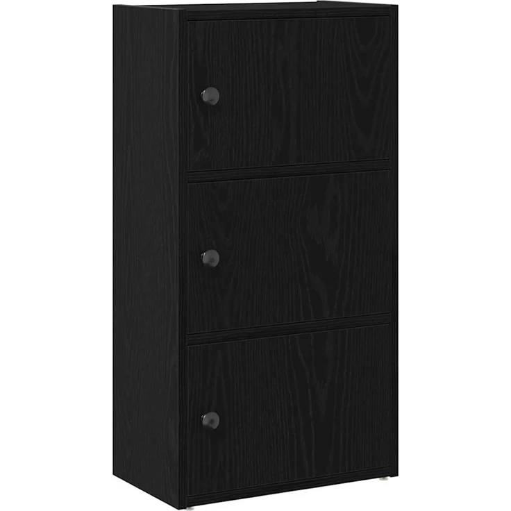 vidaXL Bücherregal Schwarz Eichen-Optik 40x24x77 cm Holzwerkstoff 860365 – Bild 2