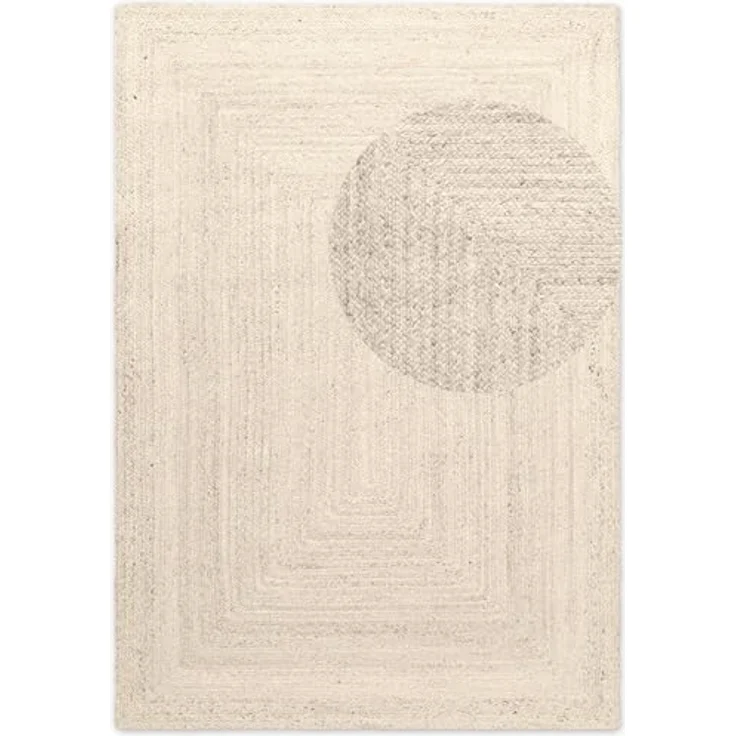 Hanse Home Juno Juteteppich - Natur Wohnzimmerteppich aus 100% Jute, Handgewebt - Robust & Pflegeleicht - Moderner, Boho Naturfaser Teppich für Wohnzimmer, Schlafzimmer - Reinweiß, 200x300cm – Bild 2