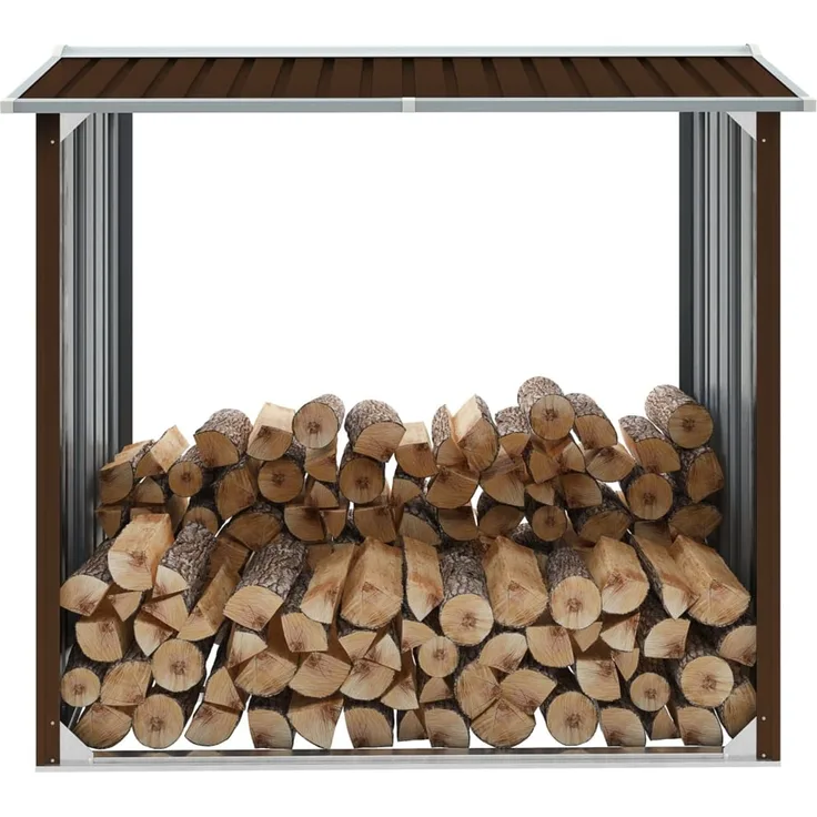vidaXL Brennholzlager Verzinkter Stahl 172x91x154 cm Braun 47081