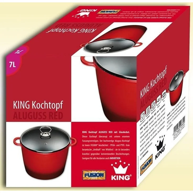 KING Kochtopf, Aluminiumguss, mit keramischer Innenbeschichtung, Ø 24 cm, 7 Liter, Induktion – Bild 2