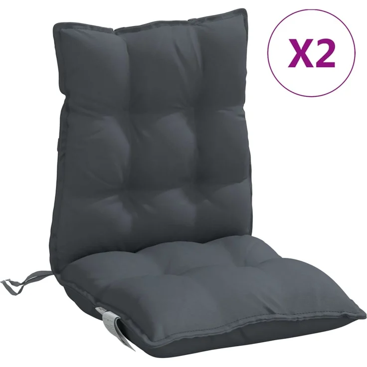 vidaXL Niedriglehner-Auflagen 2 Stk. Anthrazit Oxford-Gewebe 377671 – Bild 2