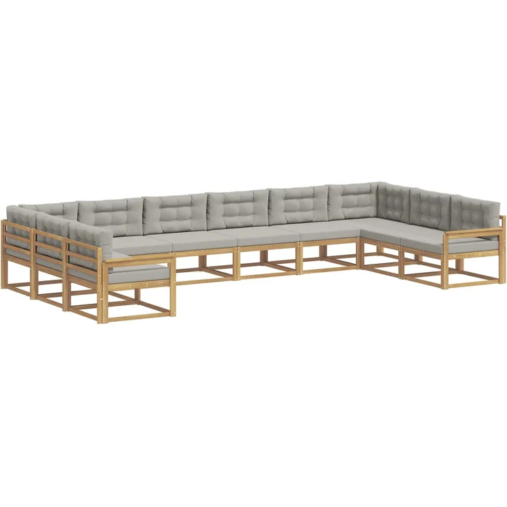 vidaXL Outdoor-Sofagarnitur 10 stk. 10-Sitzer Weiß und Hellgrau 3387095 – Bild 2