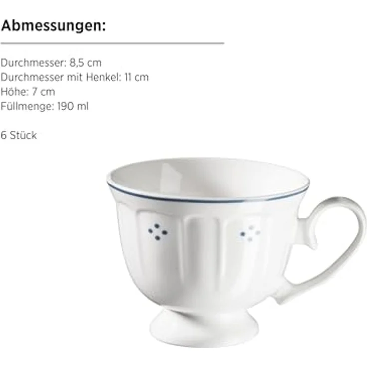 MÄSER Kaffeeservice Lova (18-tlg), 6 Personen, Porzellan, mit dekorativem Punktmuster – Bild 3