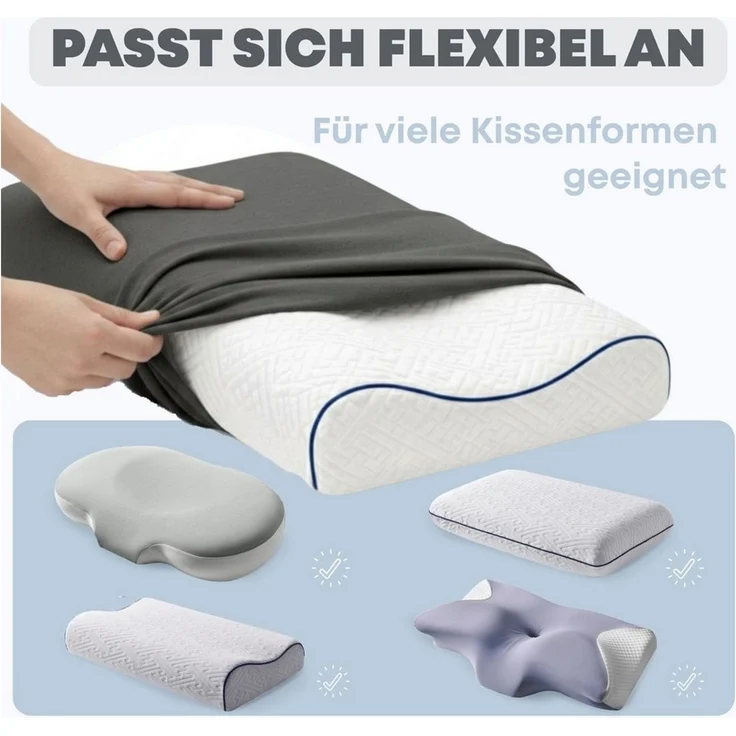 SEI Design Kissenbezüge Kissenbezug Spannbezug 2-er Pack für Gesundheitskissen – 40x60 cm, (2 Stück), Bezug ist geeignet für Nackenkissen ergnonomische Kissen Schlafkissen – Bild 3