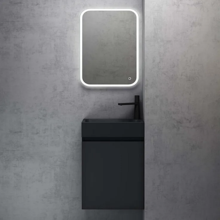 doporro Badmöbel-Set Badezimmerschrank Waschbeckenunterschrank Wandmontage Pisa02