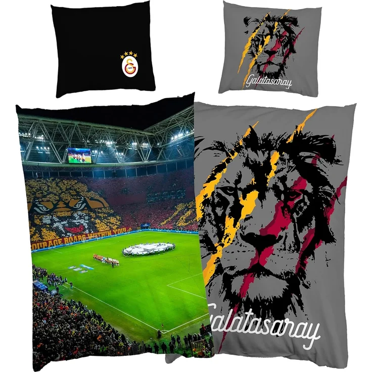 BERONAGE Wendebettwäsche Galatasaray Istanbul Fußball RAMS-Park Bettwäsche Linon / Renforcé, Baumwolle, 2 teilig, Süper Lig Bettwäsche – Bild 1