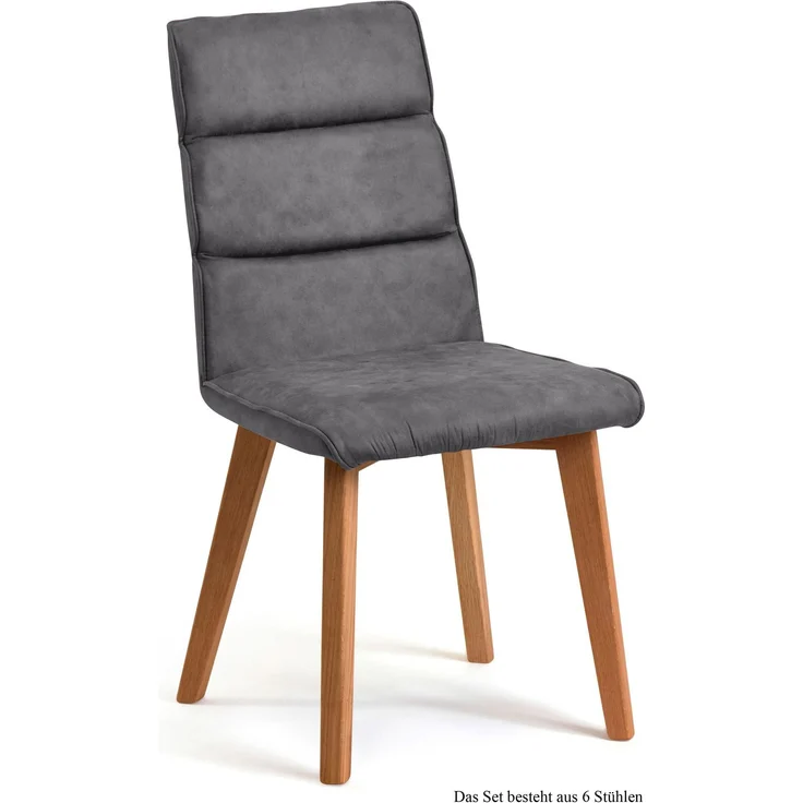 Esszimmerstuhl (6er-Set) Darell 47x92x60 Eiche geölt/Grau