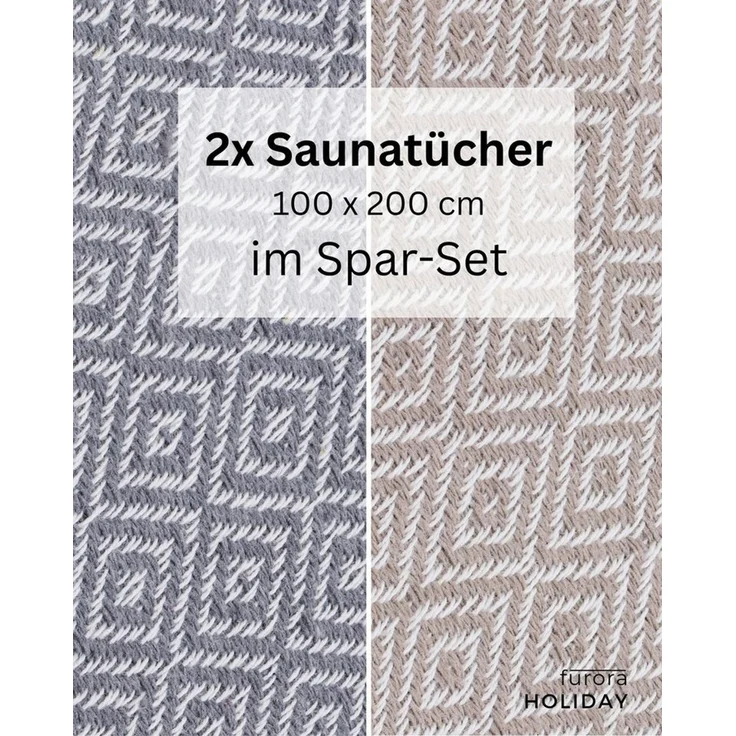 furora HOLIDAY Saunatuch Saunahandtuch Saunatuch Damen + Herren, Hamamtuch groß 100x200 XXL – Bild 2