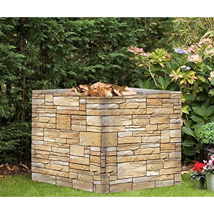 Maximex Balkon-Sichtschutz Mod. Mauer, 5m, blickdichte Balkonverkleidung, UV- und witterungsbeständig, schnelltrocknend und reißfest, zuschneidbar, Kunststoff – Bild 5