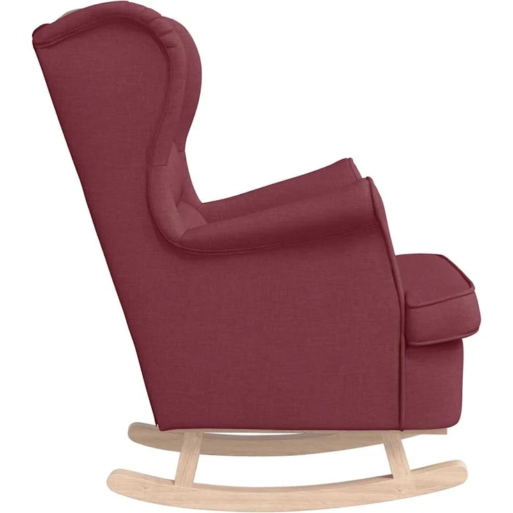 Schaukelsessel, Schaukelstuhl Weinrot 74x90x102 cm Stoff – Bild 5