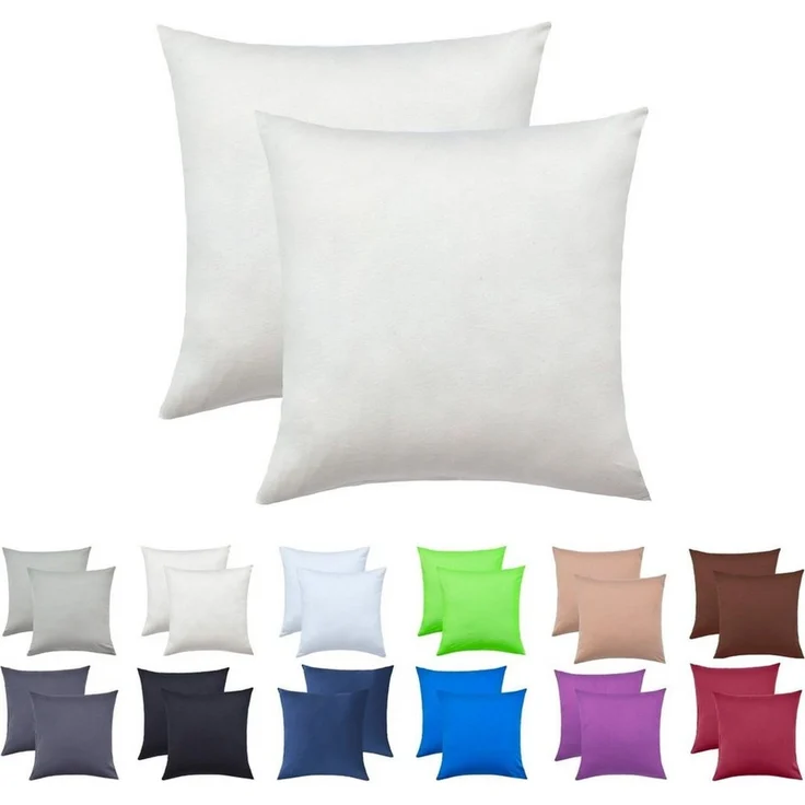 NatureMark 2er Set Jersey Kissenbezüge – Elastisch, weich, atmungsaktiv und hautfreundlich – Waschbare Kissenhülle - 40x40 - Natur/Creme – Bild 5