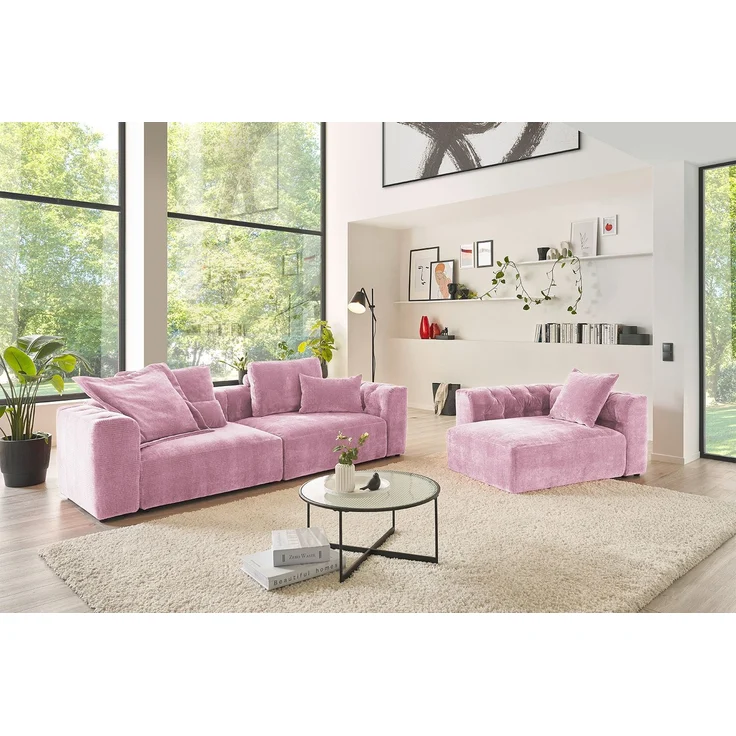 KAWOLA Nierenkissen SEPHI medium Cord Vintage rosa 37 x 19 x 67 cm – Bild 6
