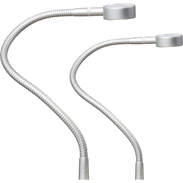 kalb Bettleuchte LED Leseleuchte Bettlampe Flexleuchte chrom silbergrau Touch Schalt, warmweiß – Bild 1