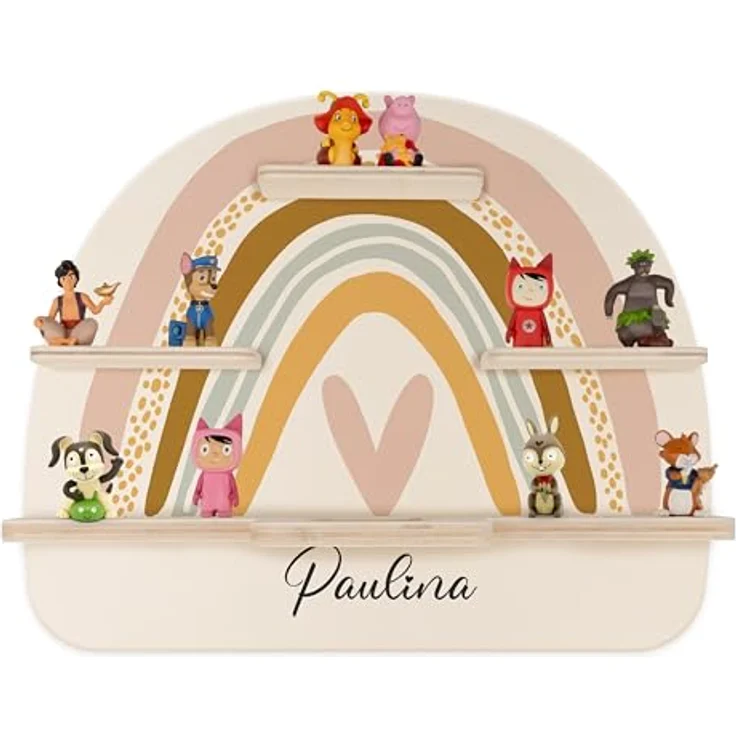 KIDSMOOD - Personalisiertes Tonie Regal für Kinderzimmer | Regenbogen Wand-Regal mit genügend Platz für Tonie-Hör-Figuren, Aussparung für Tonie-Musikbox & Kabelmanagement, Tonie Regal Mädchen & Jungen – Bild 2