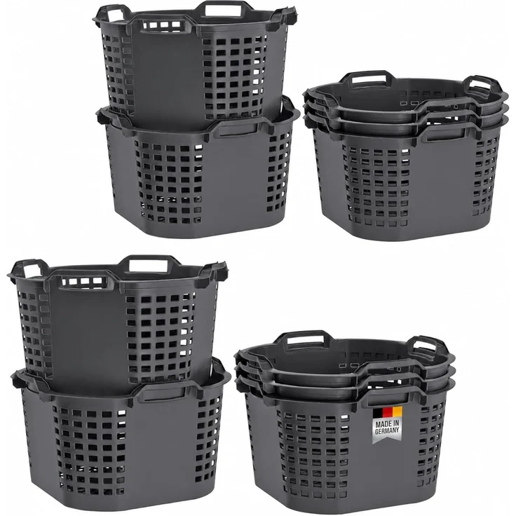 Erntekörbe Gartenkorb groß Lebensmittelecht 50L Obstkorb 54x31cm ineinander & übereinander stapelbar | Made in Germany als Obstkorb, Laubkorb und vielseitiger Erntekorb