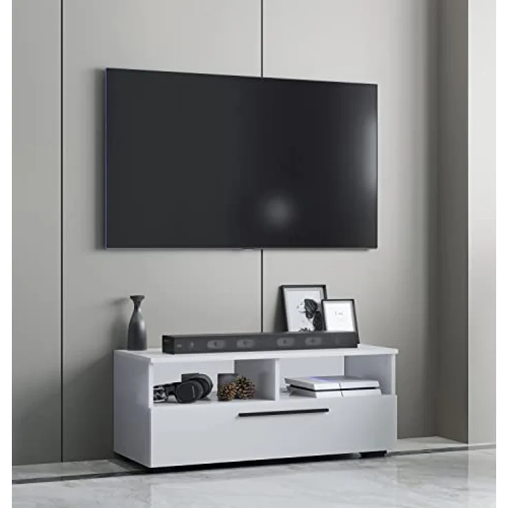 MID.YOU Lowboard, Weiß, Metall, stehend, 115x39x40 cm, Wohnzimmer Möbel mit Klapptüren – Bild 2