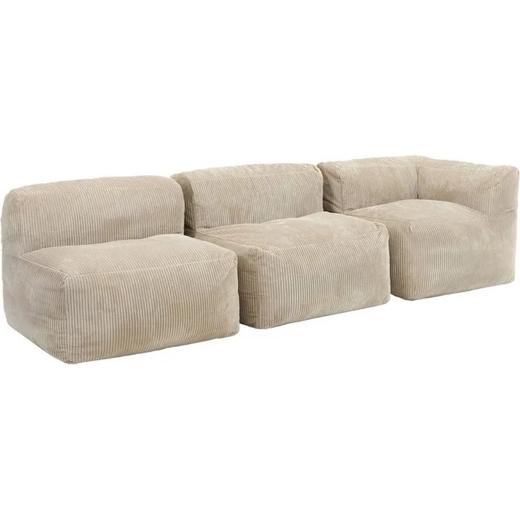 icon Sofa Modulares Ecksofa 3 Sitzer aus Kunstfell Flauschig „Zen“, Spar-Set, Schaumstoff Füllung, für Wohnzimmer, für Schlafzimmer