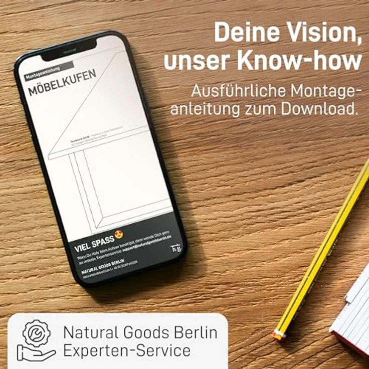 Natural Goods Berlin Tischkufen Rechteck Metall Tischgestell stabil Tischbeine alle Größen Möbelkufen Esstisch, Schreibtisch, Couchtisch, Bank einfache Montage Außenbereich (50 * 72cm, Weiß) – Bild 6