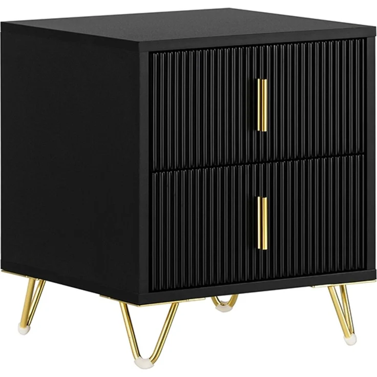 SoBuy FBT115-SCH Nachttisch, MDF, Melamin, Schwarz, 40 x 63 x 36 cm – Bild 1