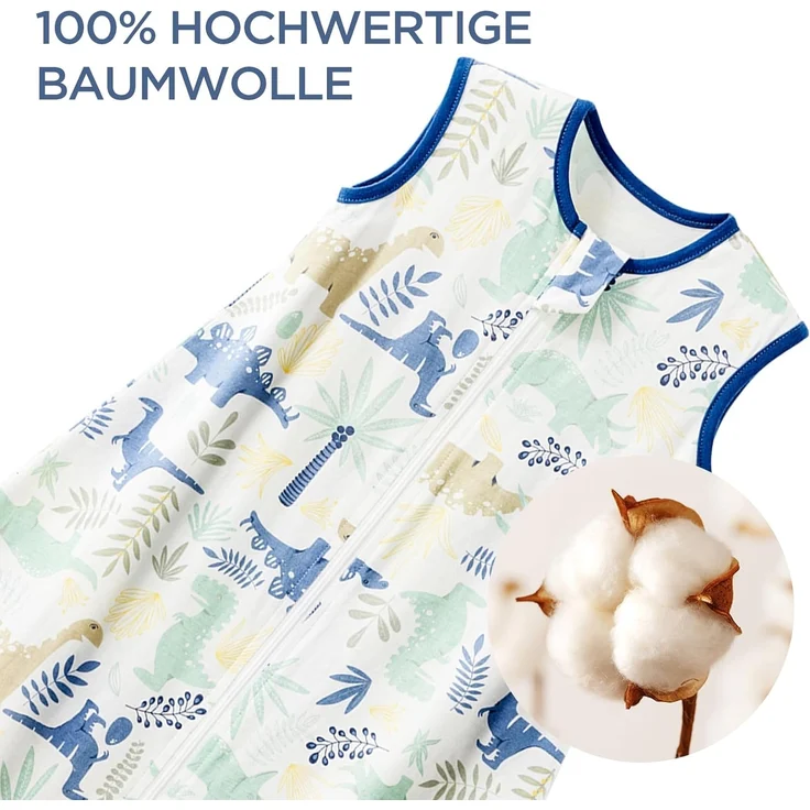 Duomiaomiao Baby Schlafsack,0.5 Tog Ganzjahres Cartoon Jungen Schlafsack, Leichter hochwertiger Baumwoll-Mädchen Schlafsack, geeignet für Kinder im Alter Von 6 Monaten bis 3 Jahren – Bild 3
