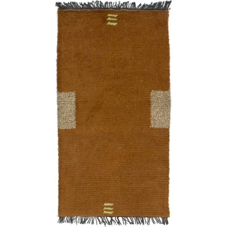 Nepal Teppich 140 x 70 cm - braun