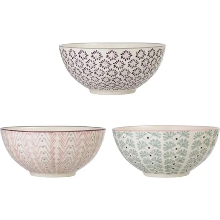 Bloomingville Schale Bloomingville Maya Schale Violett Steingut Ø 16,5 cm 3er Set, Steingut, (Schalen Set)