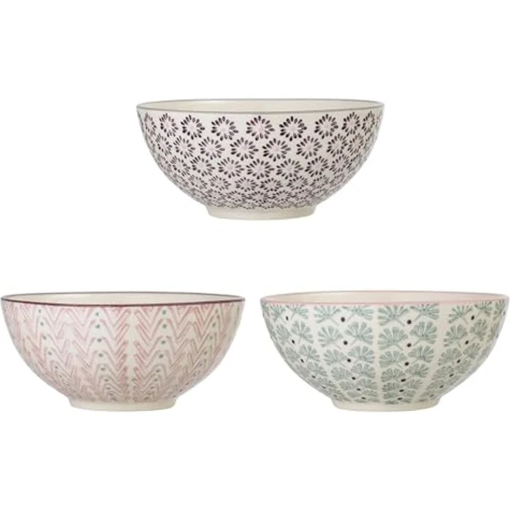 Bloomingville Schale Bloomingville Maya Schale Violett Steingut Ø 16,5 cm 3er Set, Steingut, (Schalen Set) – Bild 1