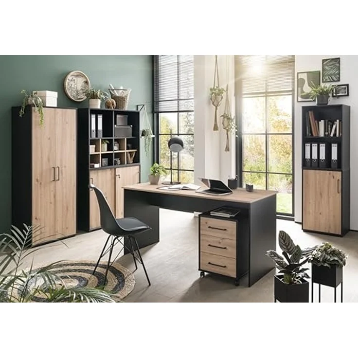 Schildmeyer Aktenschrank Aino 155719, Artisan Eiche Dekor/schwarz matt, 51 x 41 x 83,6 cm – Bild 2